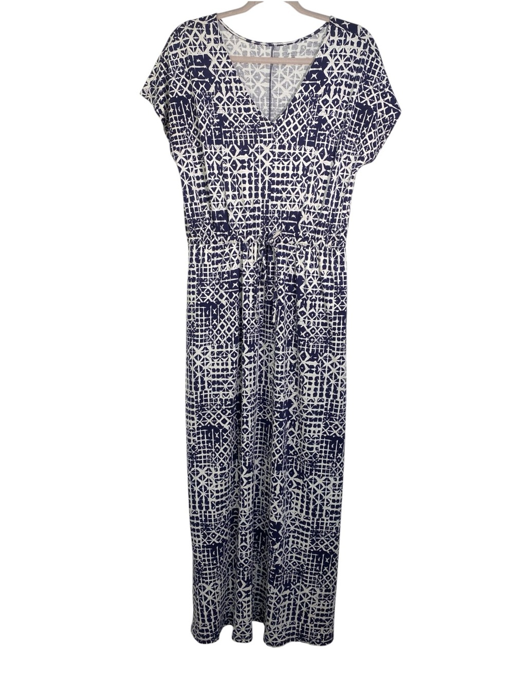 Garnet Hill Easy Cap Sleeve Knit Maxi Dress